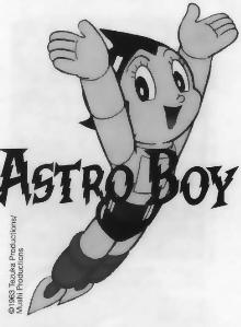 The US version of Tetsuwan Atom replaces the Japanese title lettering with "Astro Boy" in a futuristic font