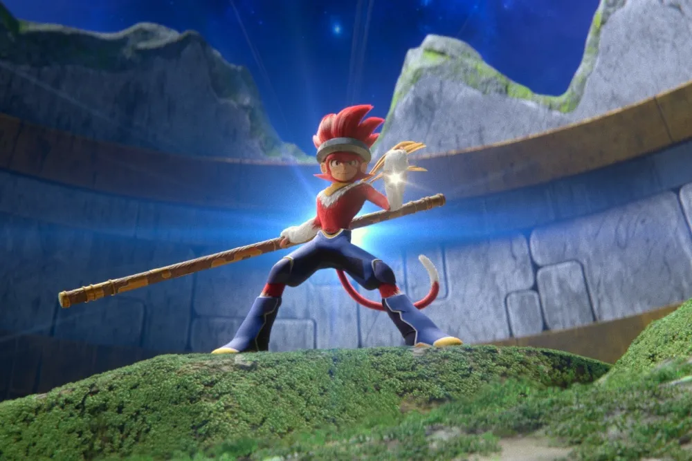 An image from the Toei Animation film Monkey Quest shows the Monkey King in fighting pose with a staff. © TOEI 2026